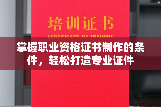 南郊掌握职业资格证书制作的条件，轻松打造专业证件